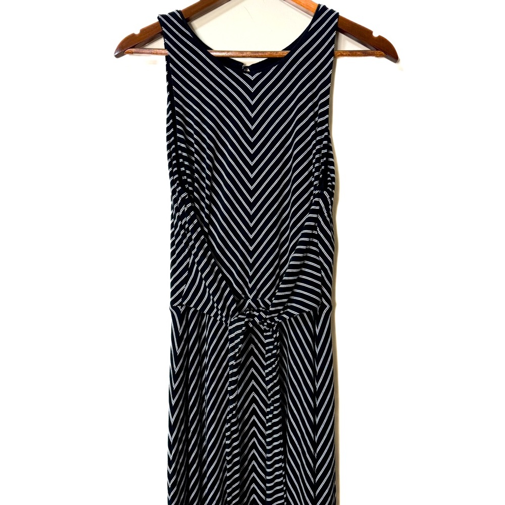 White House Black Market black and white striped maxi dress